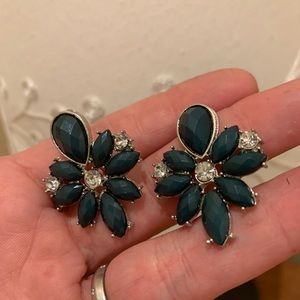 Teal Glam cocktail earrings